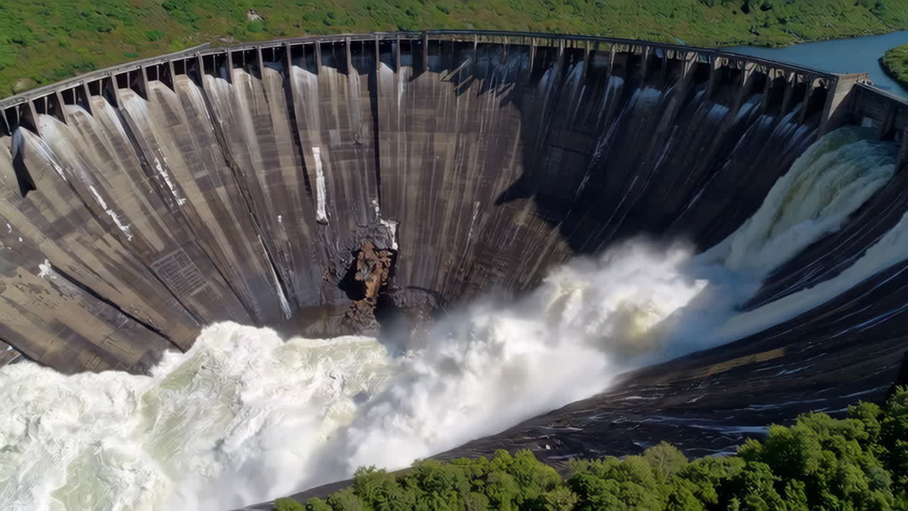 Powerful Water Release from Dam