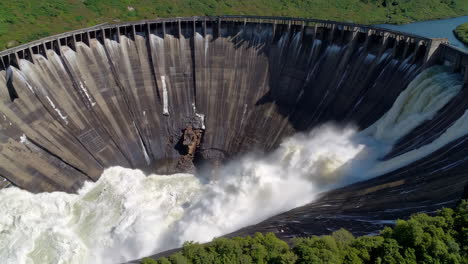 powerful water release from dam