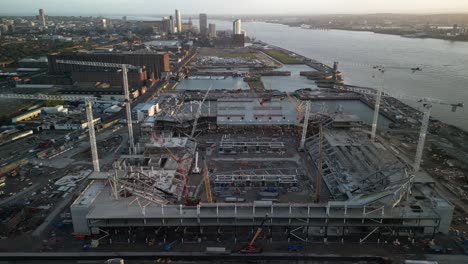 Construcción-Del-Nuevo-Estadio-Del-Everton-En-Progreso,-Liverpool-Waterfront-10