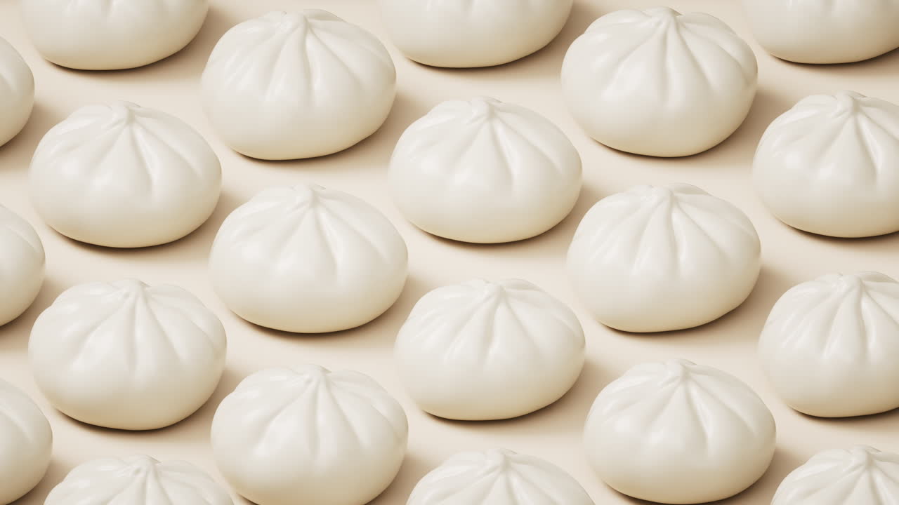 중국 음식 증기 채워진, 3d 렌더링