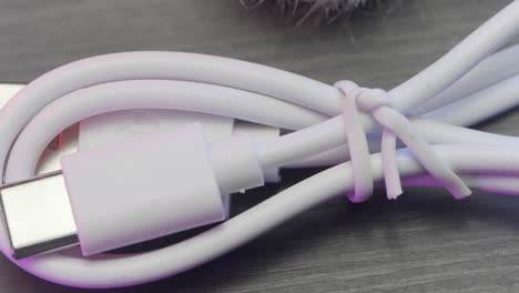 close-up of a white usb-c cable