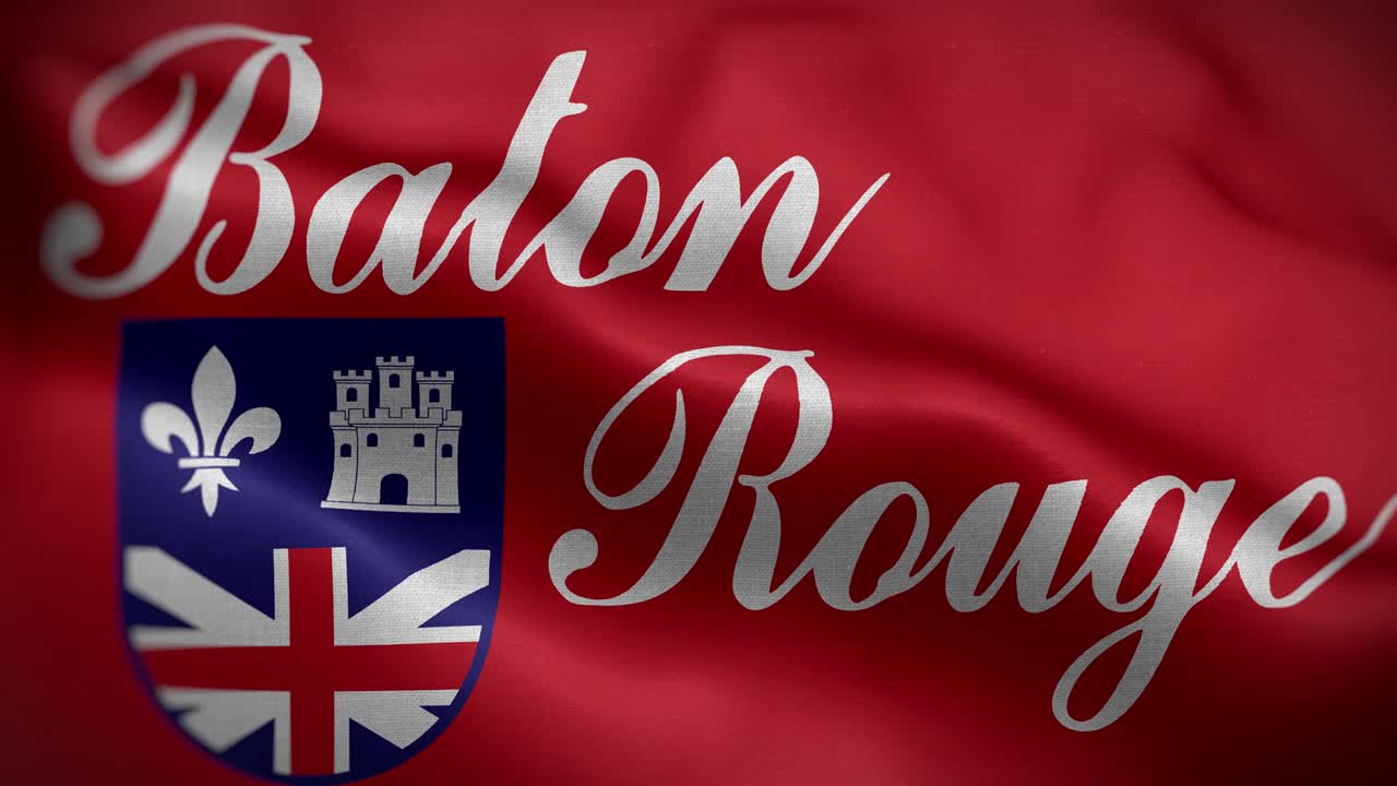 Baton Rouge Louisiana Flag Loop Background 4K