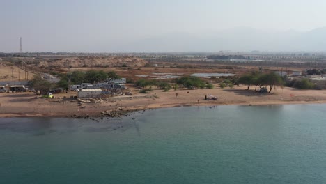 relaxing-swimming-at-beach-of-Eilat-hadatiyim-beach-aerial