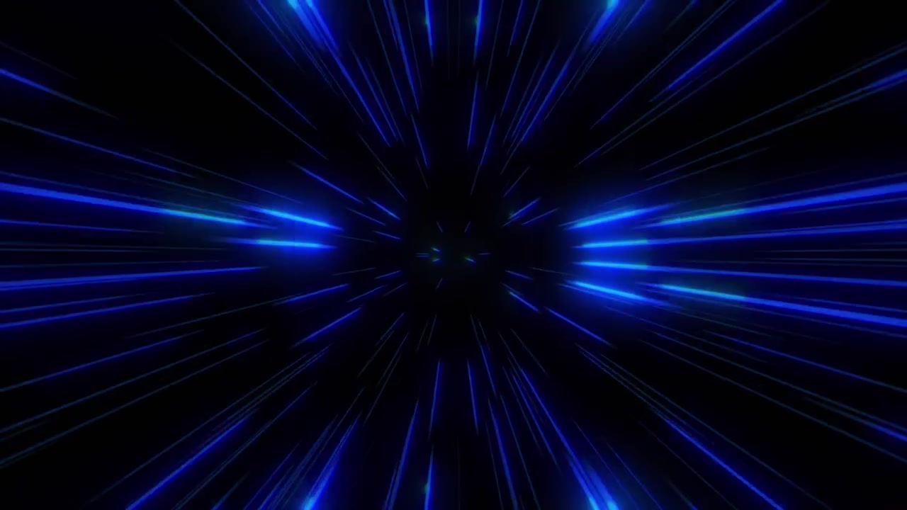Blue Light Speed Lines Hyperspace Tunnel Animation