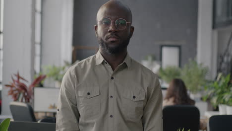 serious black business man in office