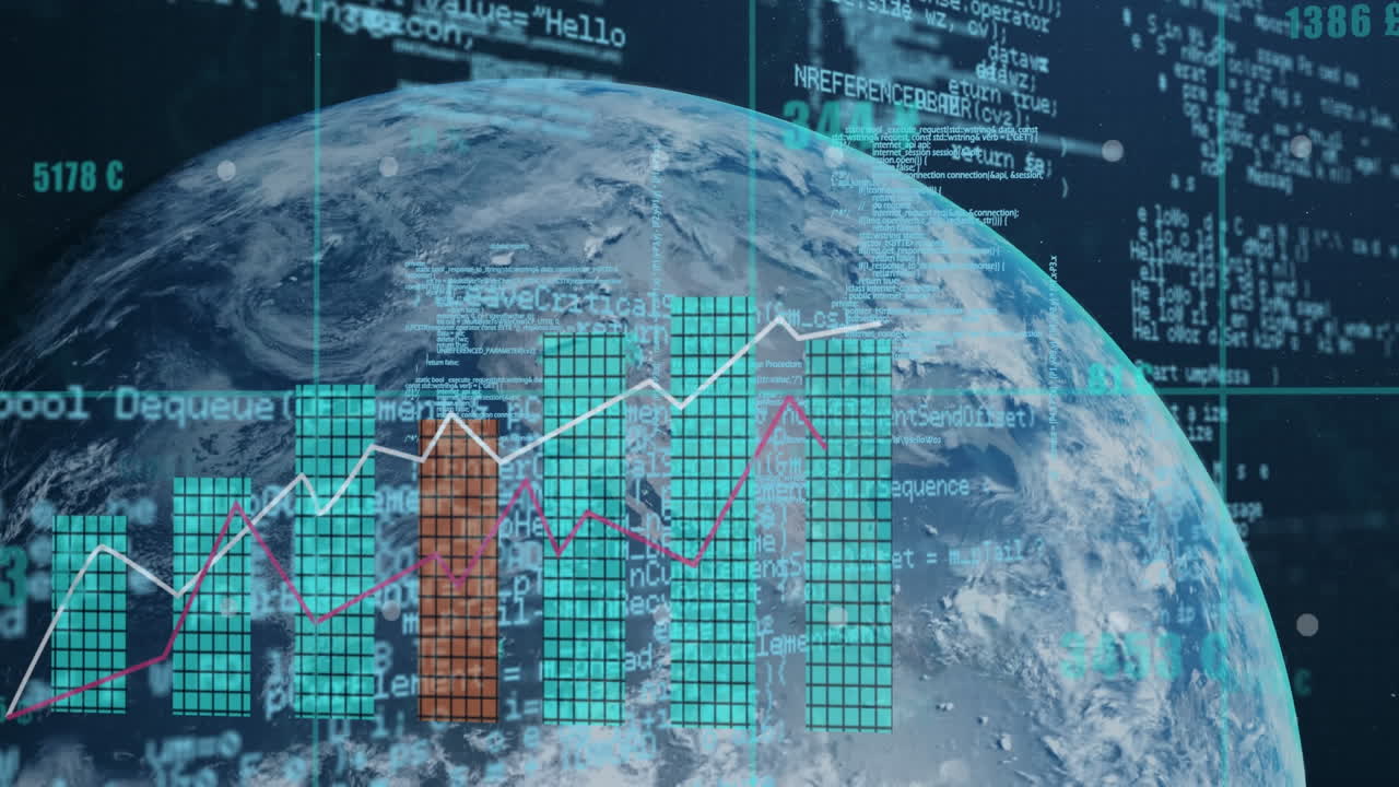 animación del procesamiento de datos por computadora en todo el mundo