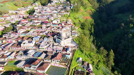 Orbit-drone-shot-of-Mosque-on-the-Nepal-Van-Java