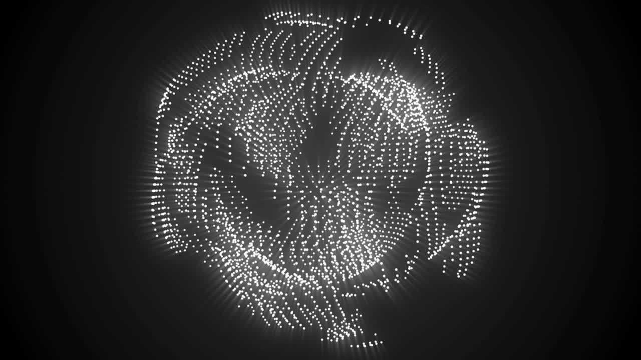 ciencia ficción abstracta movimiento técnico del orbe bucle de fondo blanco