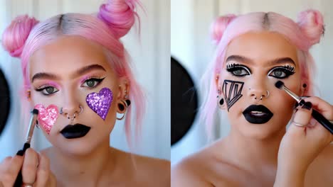 face art makeup tutorial - heart & geometric designs