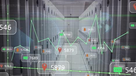animación de gráficos y reacciones de las redes sociales a través de servidores
