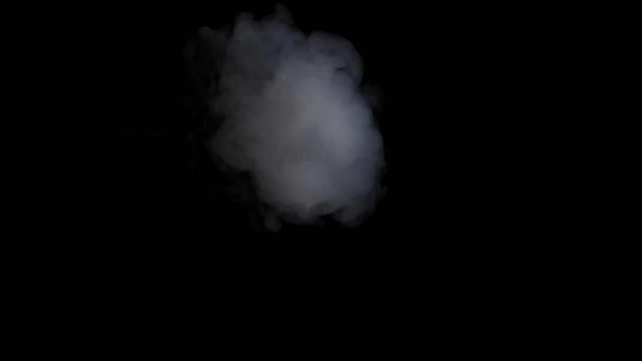 White Smoke Exploding Over The Black Background, Slow Motion