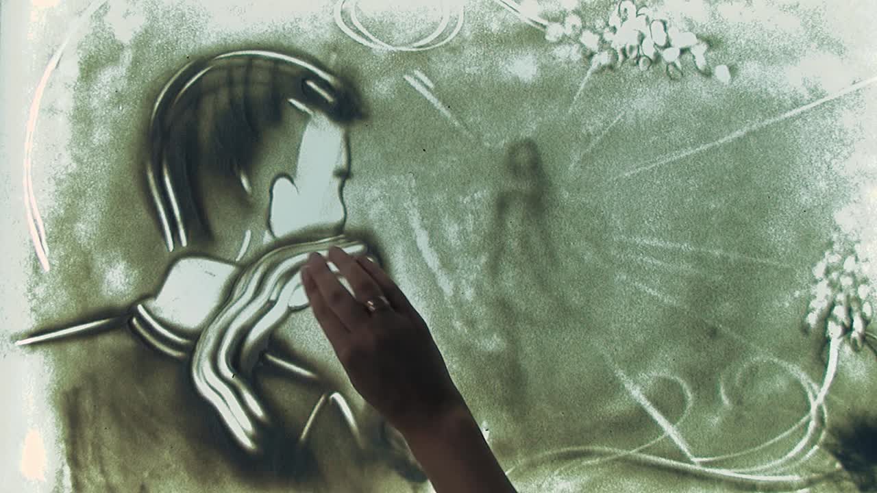 tecnología de dibujar arena en el vidrio