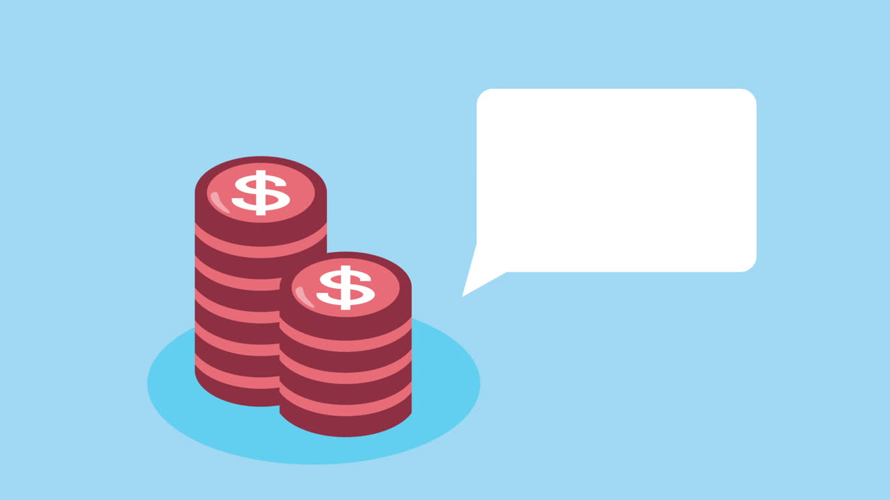 동전, 돈, 달러, 금융 애니메이션