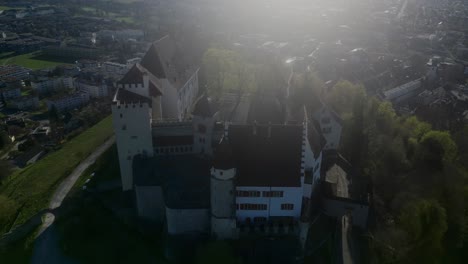 passover drone shot of lenzburg castle