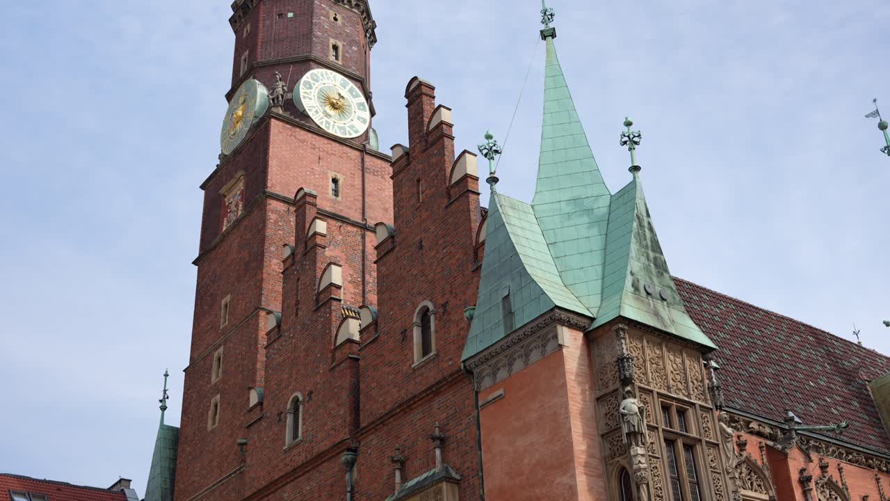Historic Gothic Renaissance Architecture of Wroclaw Town Hall and Museum