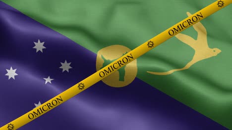 omicron variant and ban strip on christmas island flag