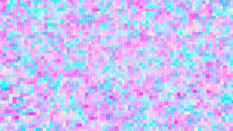 Mosaico astratto denso di piccole piastrelle quadrate color pastello disposte in una griglia rigorosa, che mostra delicati cambiamenti di colore scintillanti, lievi variazioni di luminosità e una texture decorativa liscia per uno sfondo moderno e calmo.