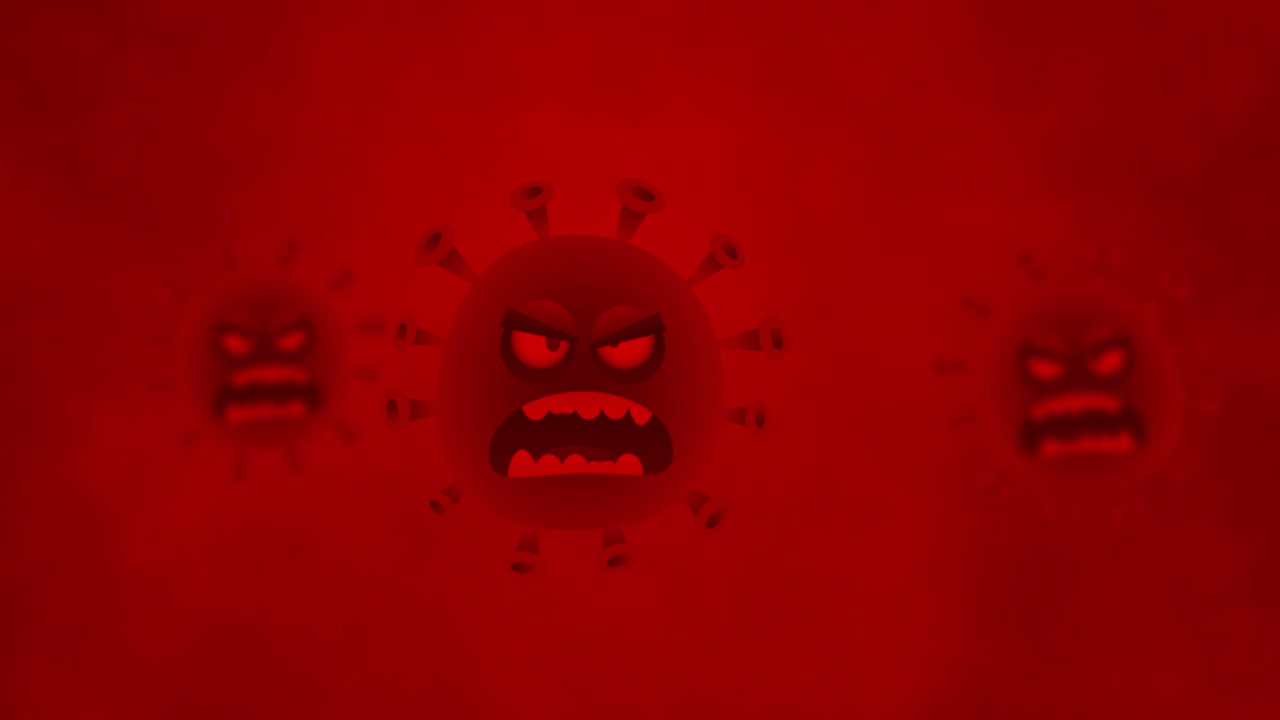 el virus aparece y desaparece. animación de personajes