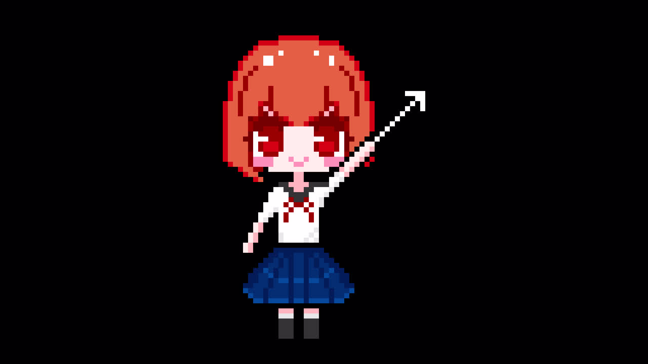 Pixel cursor girl short hair Looping animation. 1080p (4).mov