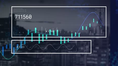 Animation-Der-Schnittstelle-Zur-Datenverarbeitung-Im-Vergleich-Zur-Luftaufnahme-Des-Stadtbildes