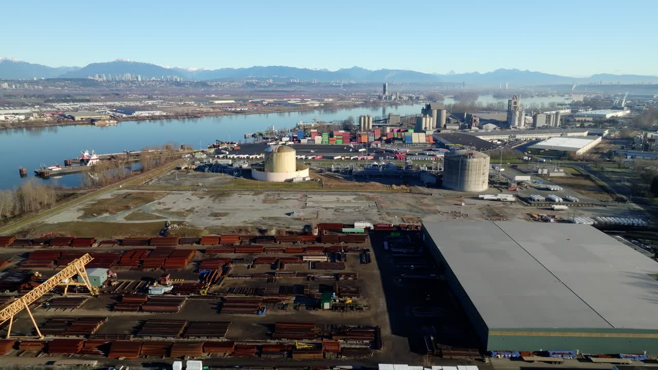 FortisBC Tilbury LNG Plant - LNG Plant In Tilbury Island, Delta, BC, Canada. - aerial shot