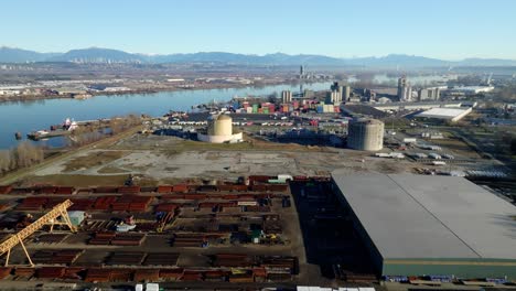 fortisbc tilbury lng plant - lng plant in tilbury island, delta, bc, canada. - aerial shot