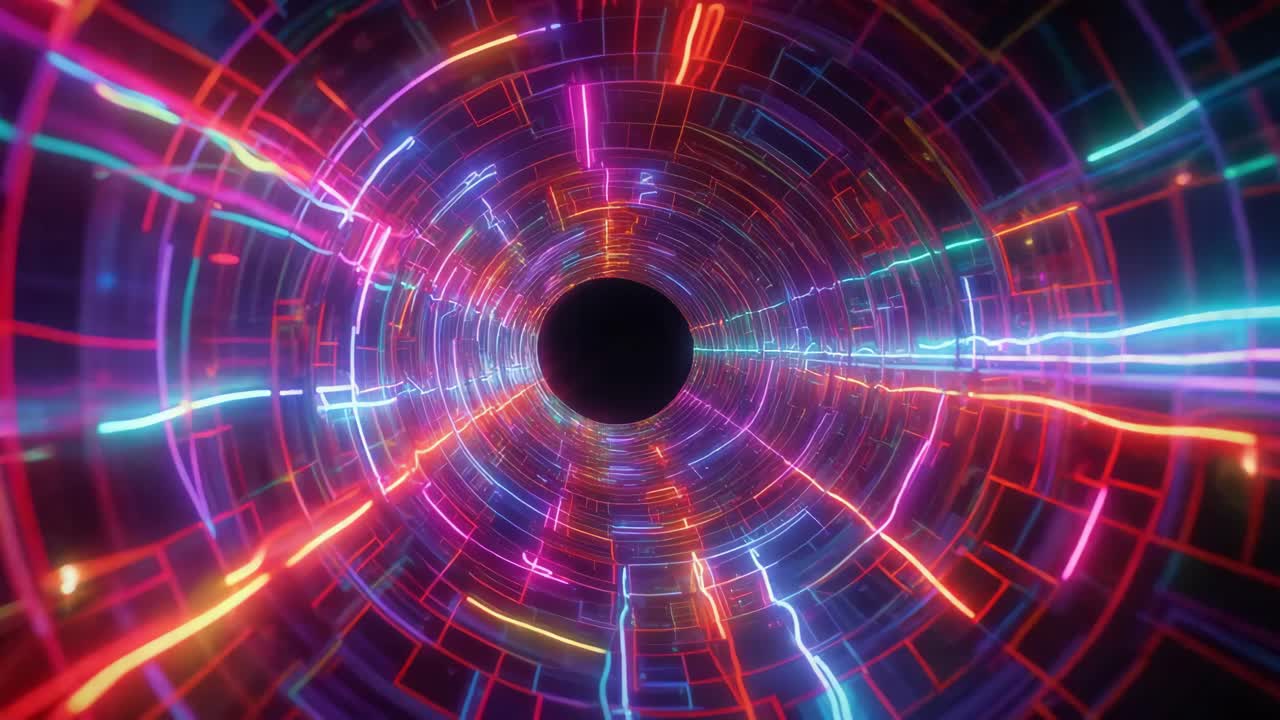 túnel de neón brillante