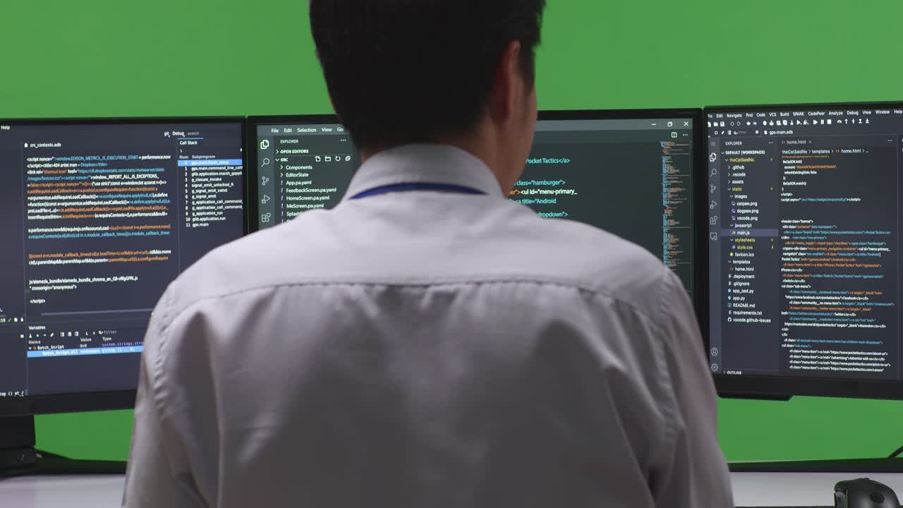 Programmer celebrating a successful coding session