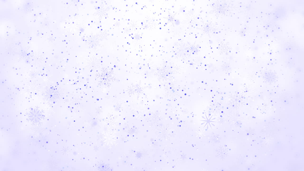 Winter snowfall and snowflakes animation on light blue background. Cold winter Christmas and New Year background. Looped motion graphic.