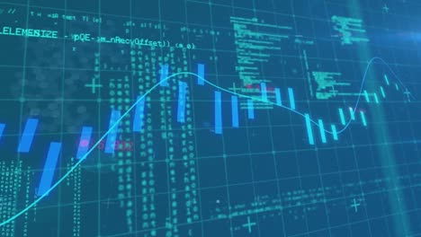 animation of statistics recording and financial data processing