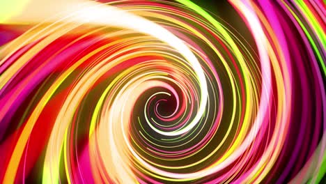 light flow bg in 4k. abstract looped background with light trails, stream of green red yellow neon lines in space move to form spiral shapes. modern trendy motion design background light effect