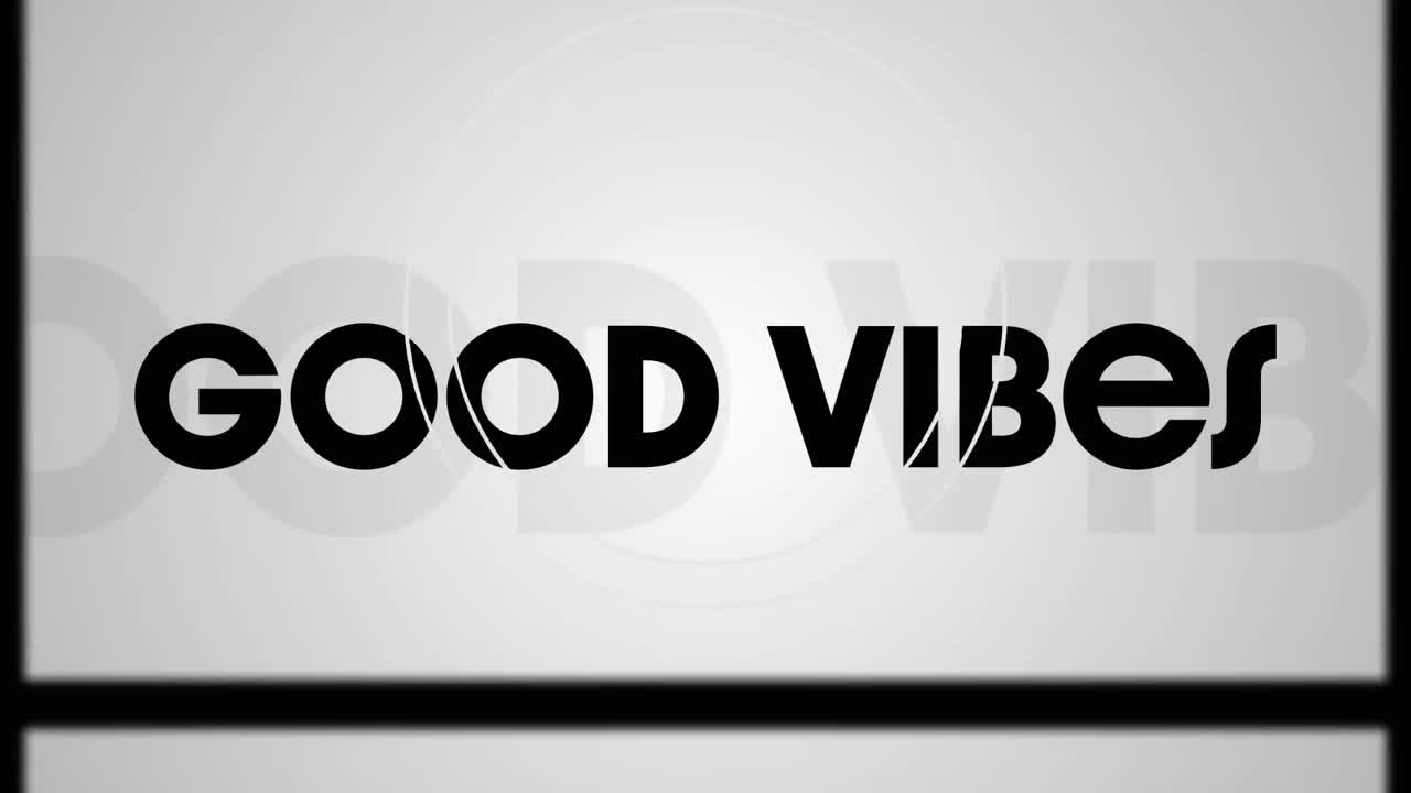 회색 배경에 좋은 진동 텍스트를 통해 필름 릴 효과의 디지털 애니메이션