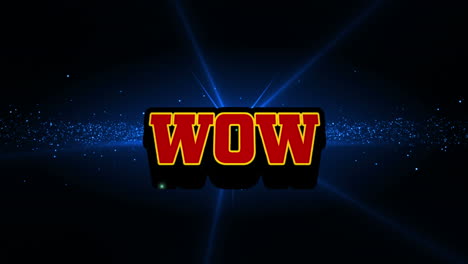animación de texto wow y puntos en fondo negro