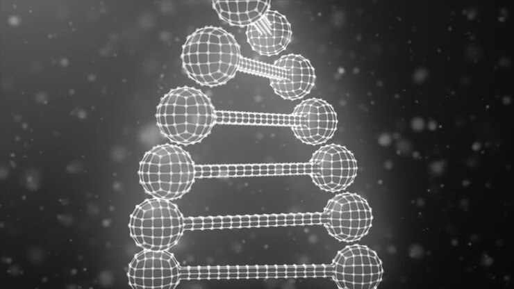 Volo Infinito Veloce Vicino a Catena di DNA