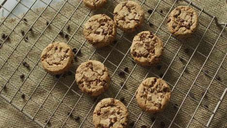 video de galletas con chocolate en el estante de horneado
