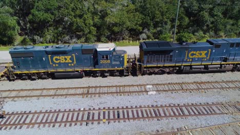 4k drone video of trains and locomotives in the csx winston train yard in lakeland, fl