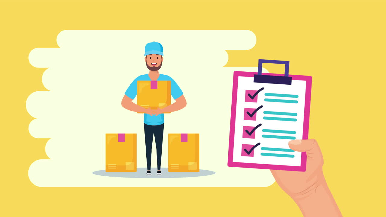 logistic service worker lifting box and checklist