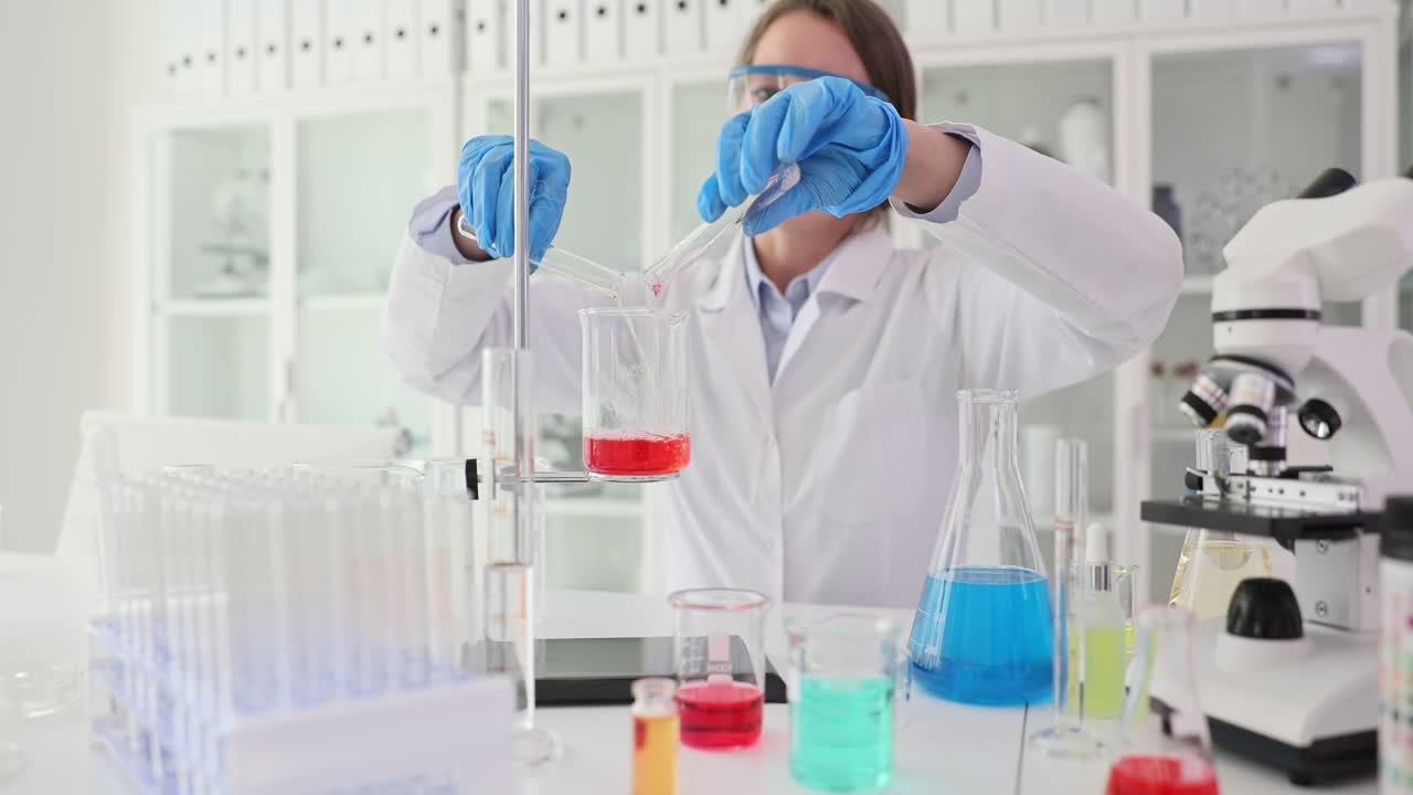 Scientist conducting an experiment in a lab