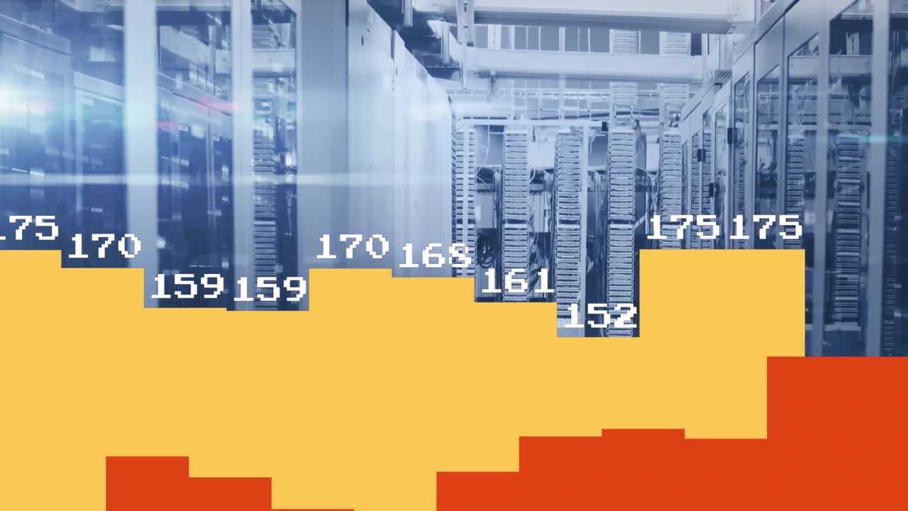 Animation of numbers on black background