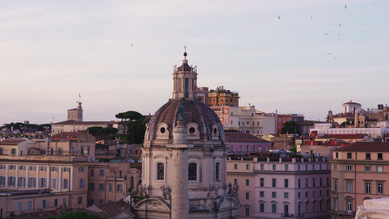 Rome Skyline during sunset in the summer