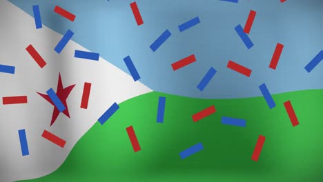 Animation-of-confetti-over-flag-of-djibouti