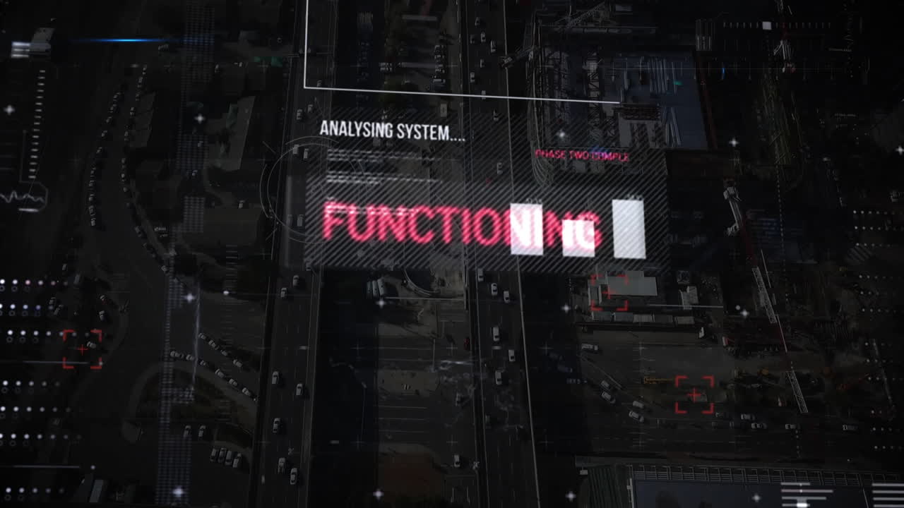 도시 풍경에 대한 통계 데이터 처리와 함께 화면의 애니메이션