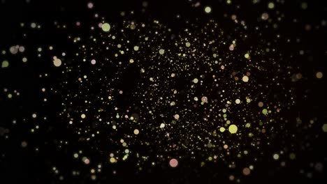 4k 3d gold particles in liquid float and glisten loop background glittering golden particles depth