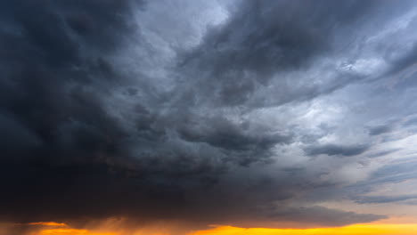beautiful cloud movement in colorful sunset sky 4k timelapse