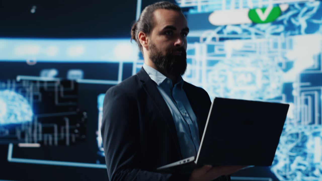 General business manager analyzes new AI neural networks for machine learning