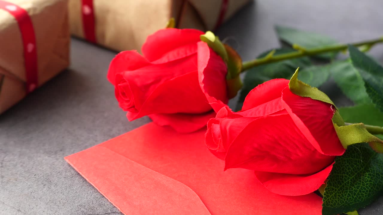 빨간 장미와 선물