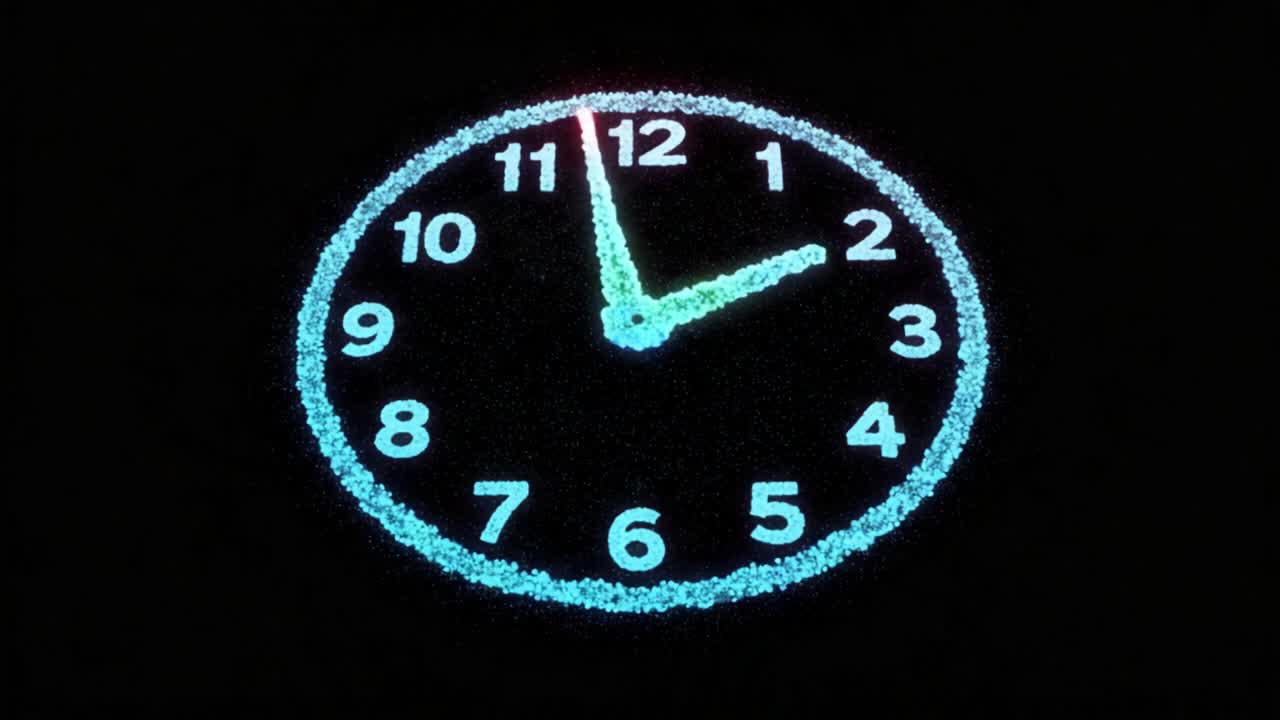 A mesmerizing visual representation of time, showcasing a vibrant, colorful clock with a unique design that captures the essence of hours and minutes beautifully