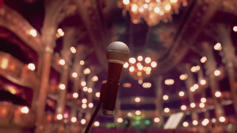 microphone on stage in a historic opera house