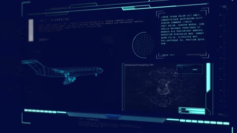 Animation-of-3d-airplane-drawing-with-scope-scanning-and-data-processing