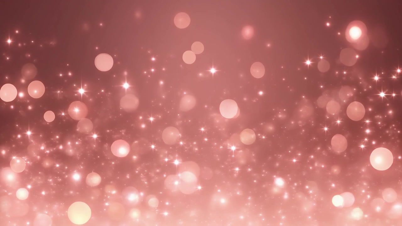 Sfondo astratto color oro rosa con particelle fluttuanti e luci bokeh